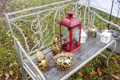 High angle view of christmas decoration