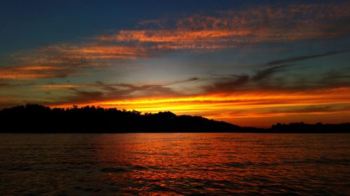 Scenic view of sunset over sea