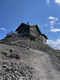 Low angle view of old building against sky