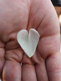 Close-up of hand holding heart shape