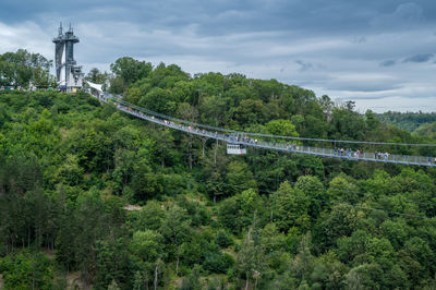 The 458 meter long suspension bridge titan-rt at rappbode dam, harzen