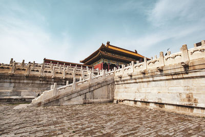 Low angle view of historical building against sky