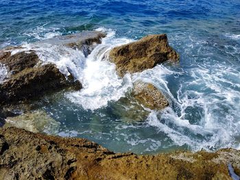 View of rocks on beach