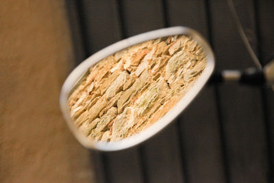 High angle view of food on table