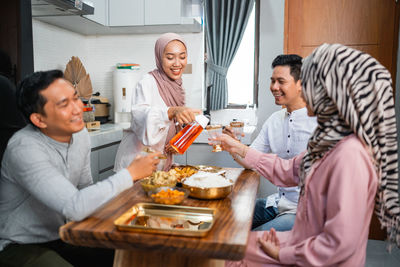 Man preparing food at home