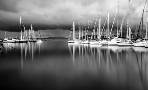 Sailboats in marina