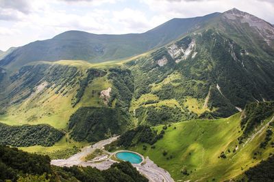 Scenic view of mountains against sky