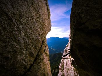 Panoramic view of rocky mountains against sky