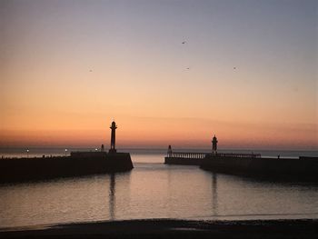 Sunset over the piers