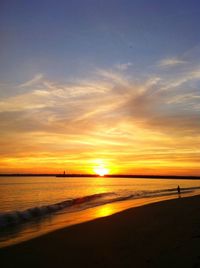 Scenic view of sunset over sea