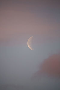 Low angle view of half moon