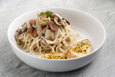 Close-up of food in bowl on table