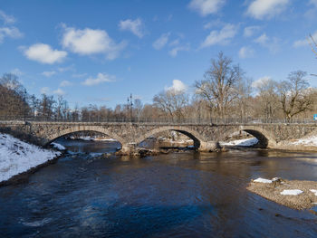 Stone bridge in winter