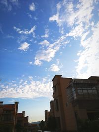 Low angle view of buildings against sky