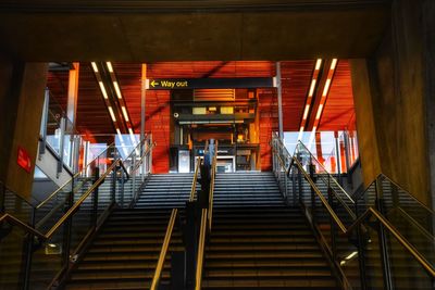 Low angle view of staircase in building