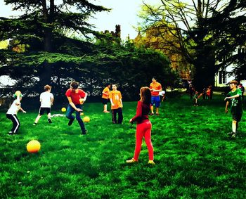Girl playing in park