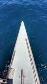 High angle view of boat in sea