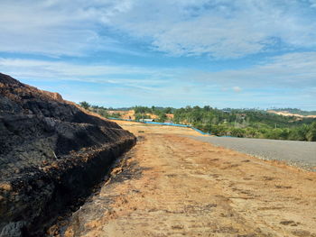 Road passing through landscape against sky