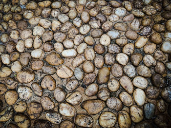 Full frame shot of bread for sale at market