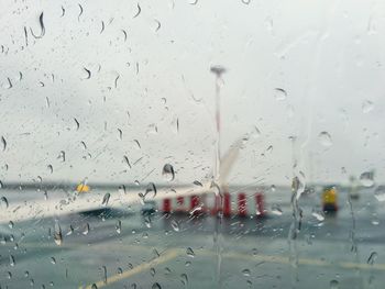 Full frame shot of wet glass window