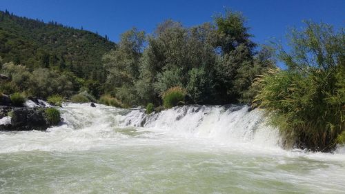 Scenic view of waterfall