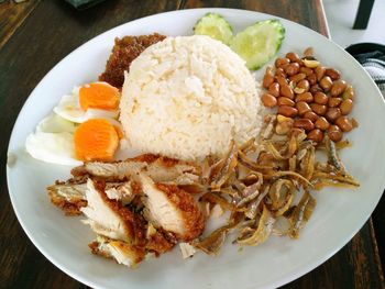 Close-up of meal served in plate