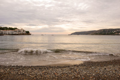 View of sea against cloudy sky