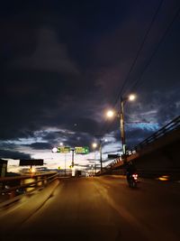 Cars on road at night