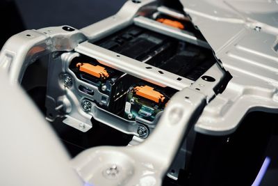 High angle view of vintage car