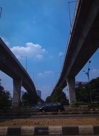 Low angle view of bridge against sky