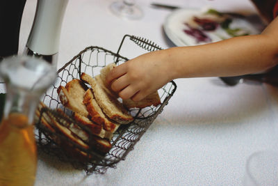 Close-up of man preparing food