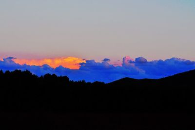 Silhouette mountains against sky during sunset