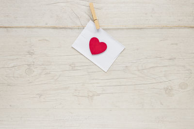 Directly above shot of heart shape on table