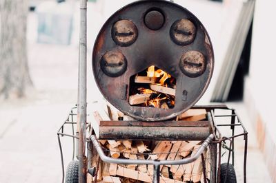 Close-up of rusty machine part