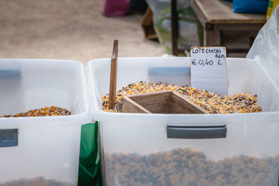 Close-up of food on table at market stall