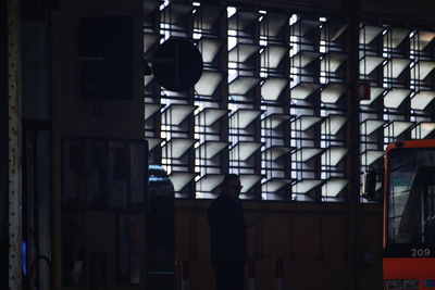 Low angle view of illuminated ceiling