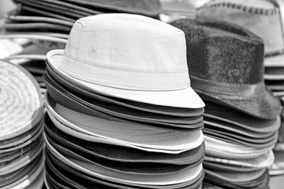 Close-up of hat on display at market