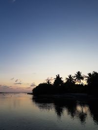 Scenic view of sea against sky at sunset