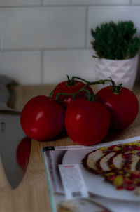 Close-up of tomatoes on table