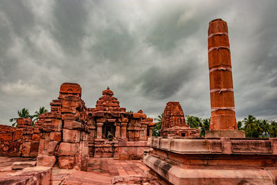 Pattadakal temple complex group of monuments breathtaking stone art with dramatic sky