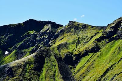 Scenic view of mountains against clear sky