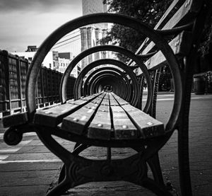 Empty bench in park