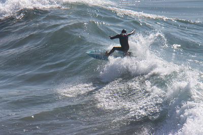 Man surfing in sea