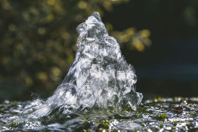 Close-up of frozen water