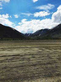 Scenic view of field against sky