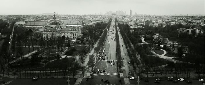 High angle view of city street