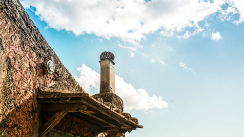 Low angle view of built structure against sky