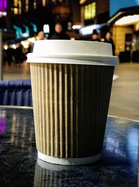 Close-up of coffee on table