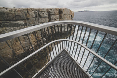 High angle view of staircase