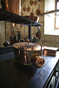 Close-up of teapot on kitchen